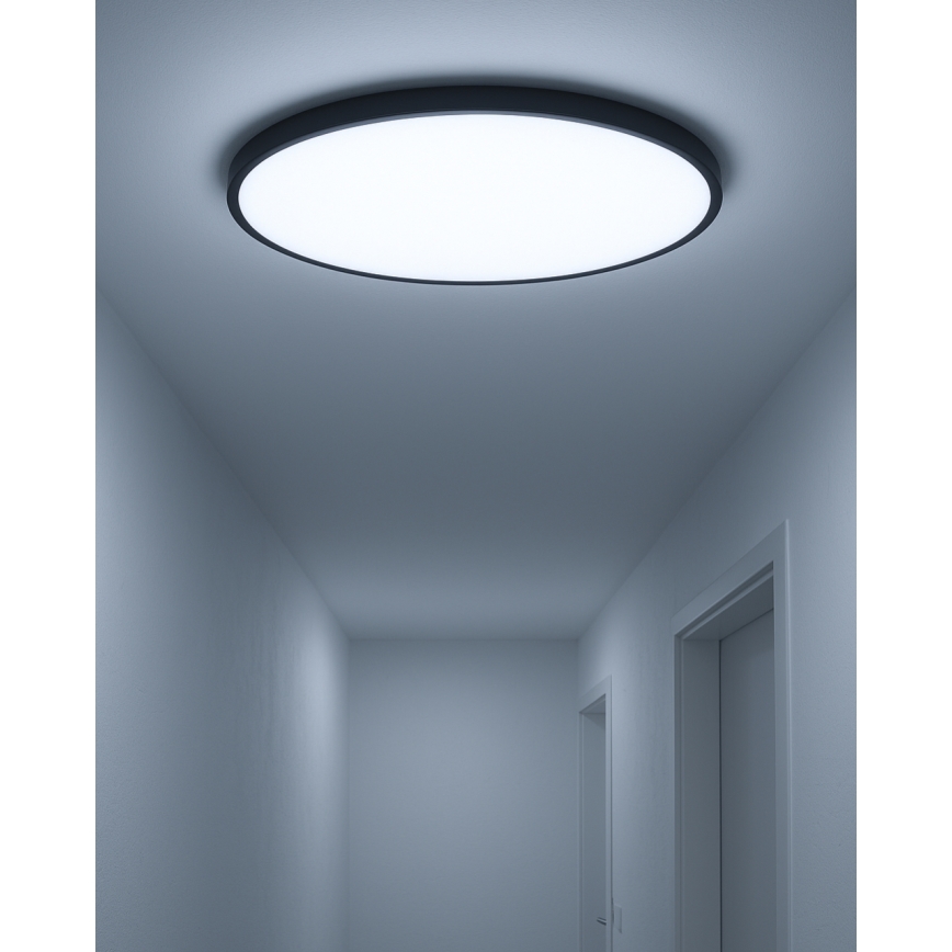 LED stropna svjetiljka LED/40W/230V 3000/4000/6500K promjer 50 cm crna