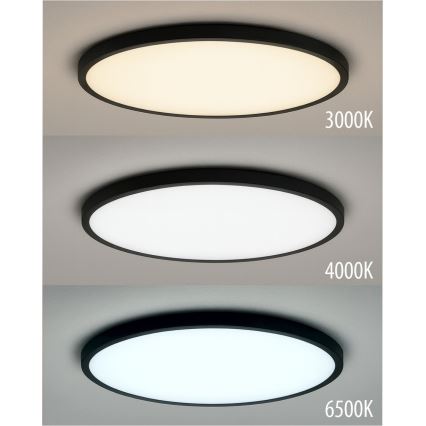 LED stropna svjetiljka LED/40W/230V 3000/4000/6500K promjer 50 cm crna