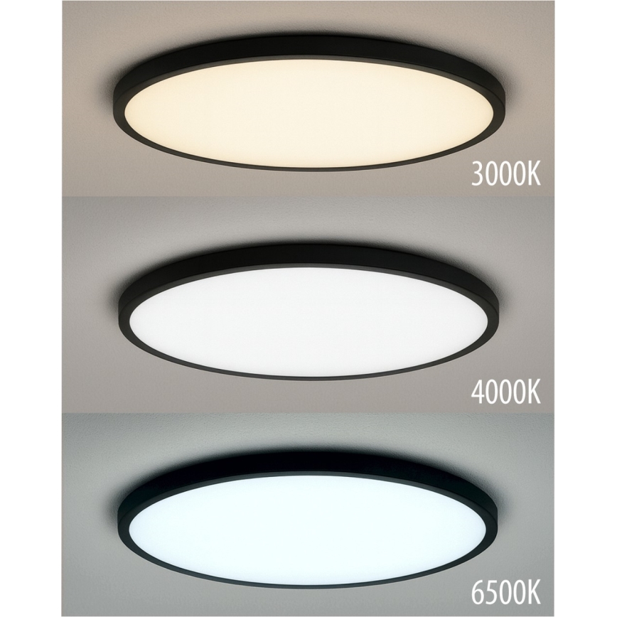 LED stropna svjetiljka LED/40W/230V 3000/4000/6500K promjer 50 cm crna