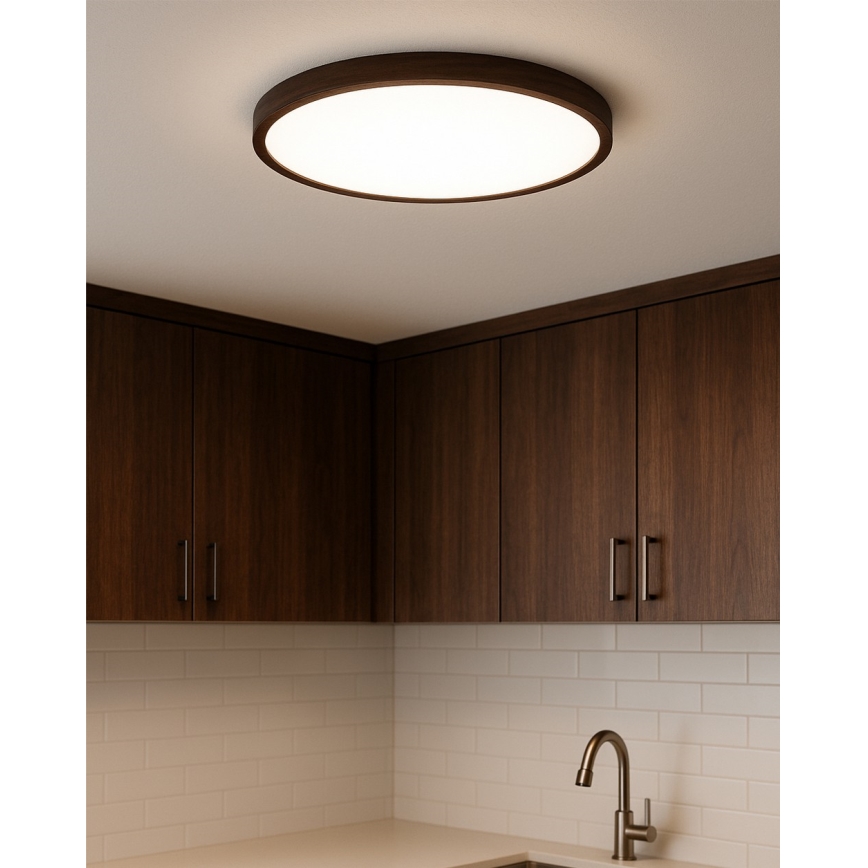 LED stropna svjetiljka LED/40W/230V 3000/4000/6500K Ø 50 cm smeđa