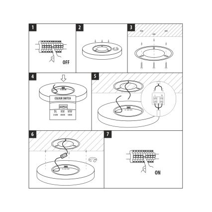 LED stropna svjetiljka LED/40W/230V 3000/4000/6500K Ø 50 cm smeđa