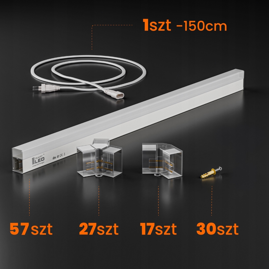 LED stropna svjetiljka HEXAGON LED/426W/85-265V 6500K 484x243 cm CRI 90 IP54 bijela