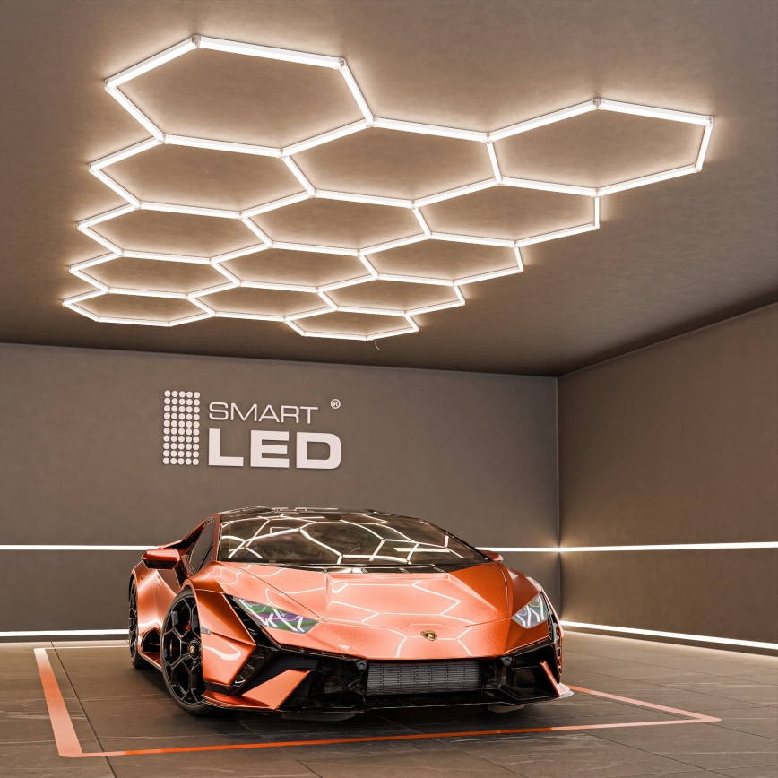 LED stropno svjetlo HEXAGON LED/456W/85-265V 4000K 522x298 cm CRI 90 IP54 bijela