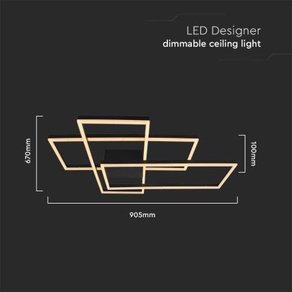 LED Stropna svjetiljka LED/47W/230V 3000K crna