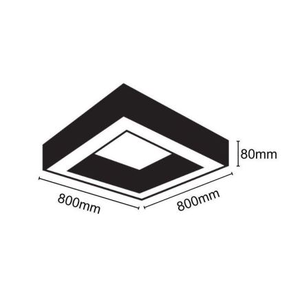 LED Stropna svjetiljka LED/55W/230V 4000K 80x80 cm