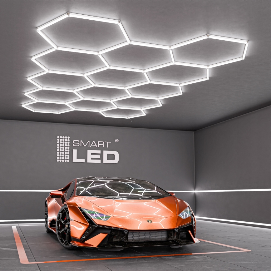 LED stropna svjetiljka HEXAGON LED/570W/85-265V 6500K 522x298 cm CRI 90 IP44 bijela