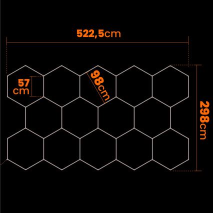 LED stropna svjetiljka HEXAGON LED/570W/85-265V 6500K 522x298 cm CRI 90 IP44 bijela