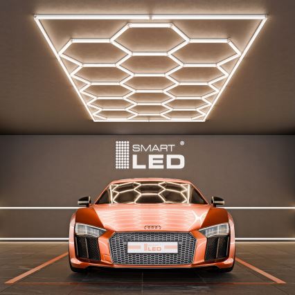 LED stropna svjetiljka HEXAGON LED/696W/85-265V 4000K 484x243 cm CRI 90 IP54 bijela