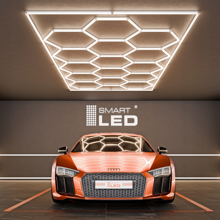 LED stropna svjetiljka HEXAGON LED/696W/85-265V 4000K 484x243 cm CRI 90 IP54 bijela