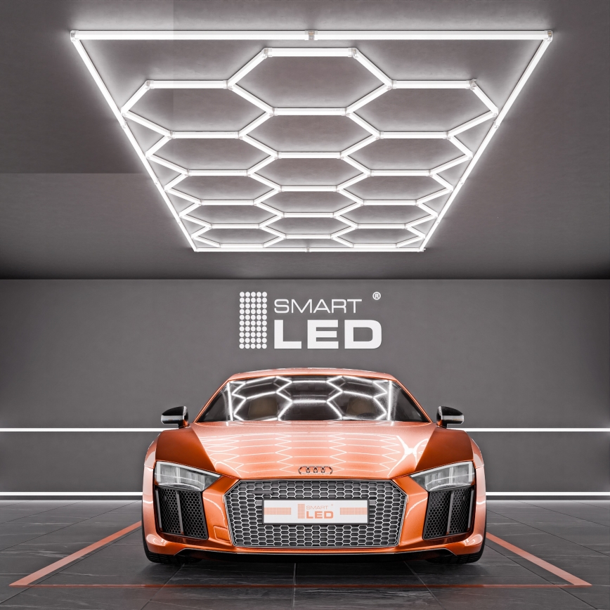 LED stropna svjetiljka HEXAGON LED/696W/85-265V 6500K 484x243 cm CRI 90 IP54 bijela