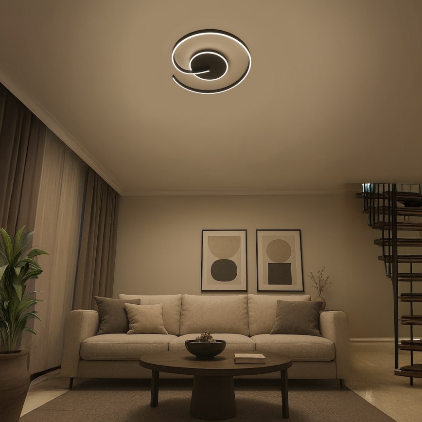 LED stropna svjetiljka LORENZO LED/22W/230V Ø 50 cm crna