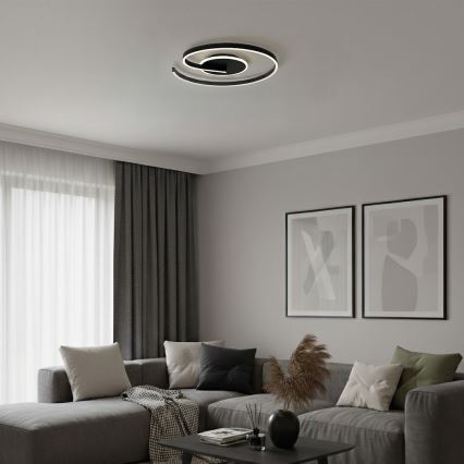 LED stropna svjetiljka LORENZO LED/22W/230V Ø 50 cm crna