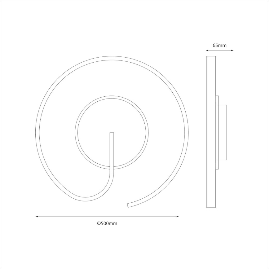 LED stropna svjetiljka LORENZO LED/22W/230V Ø 50 cm crna