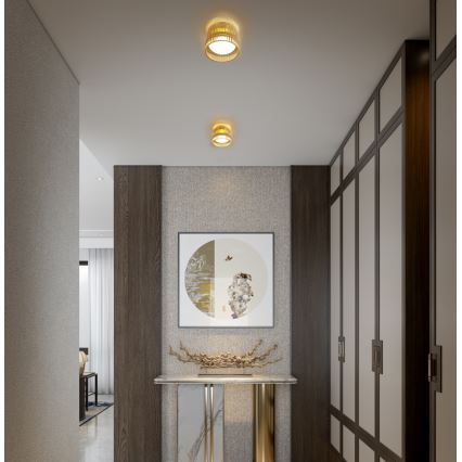 LED stropna svjetiljka LUXE LED/12W/230V, promjer 14,8 cm, mesing