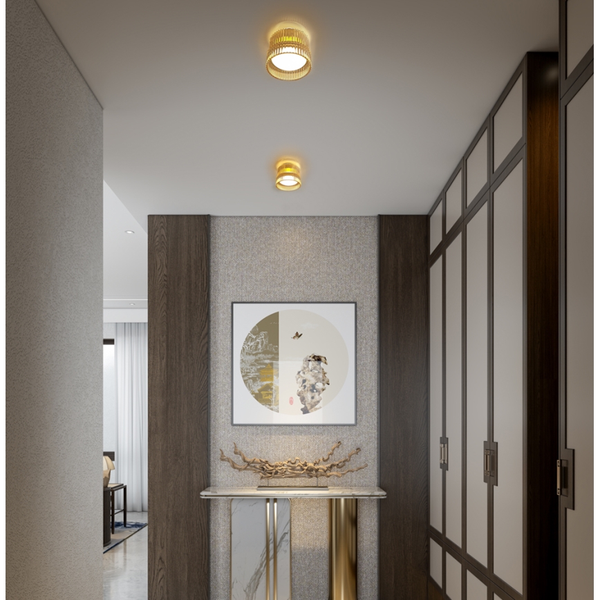 LED stropna svjetiljka LUXE LED/12W/230V, promjer 14,8 cm, mesing