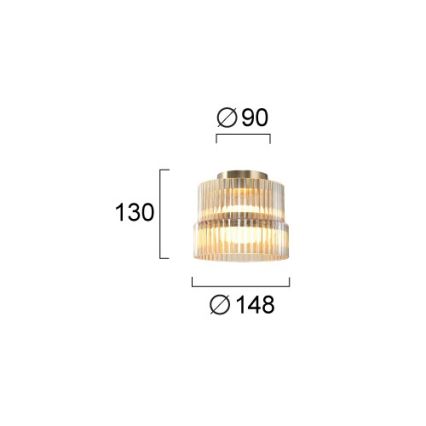 LED stropna svjetiljka LUXE LED/12W/230V, promjer 14,8 cm, mesing