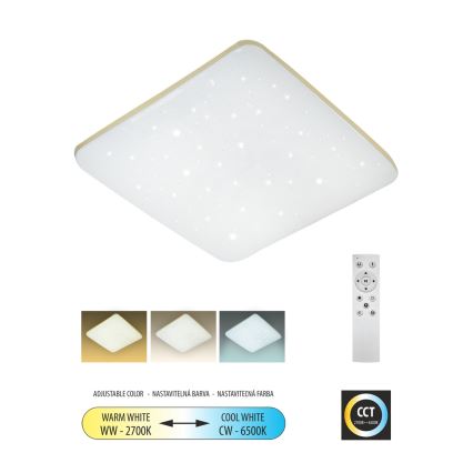 LED Dimmabilni stropni svjetiljka MANA LED/36W/230V 2700-6500K 43x43 cm + daljinski upravljač