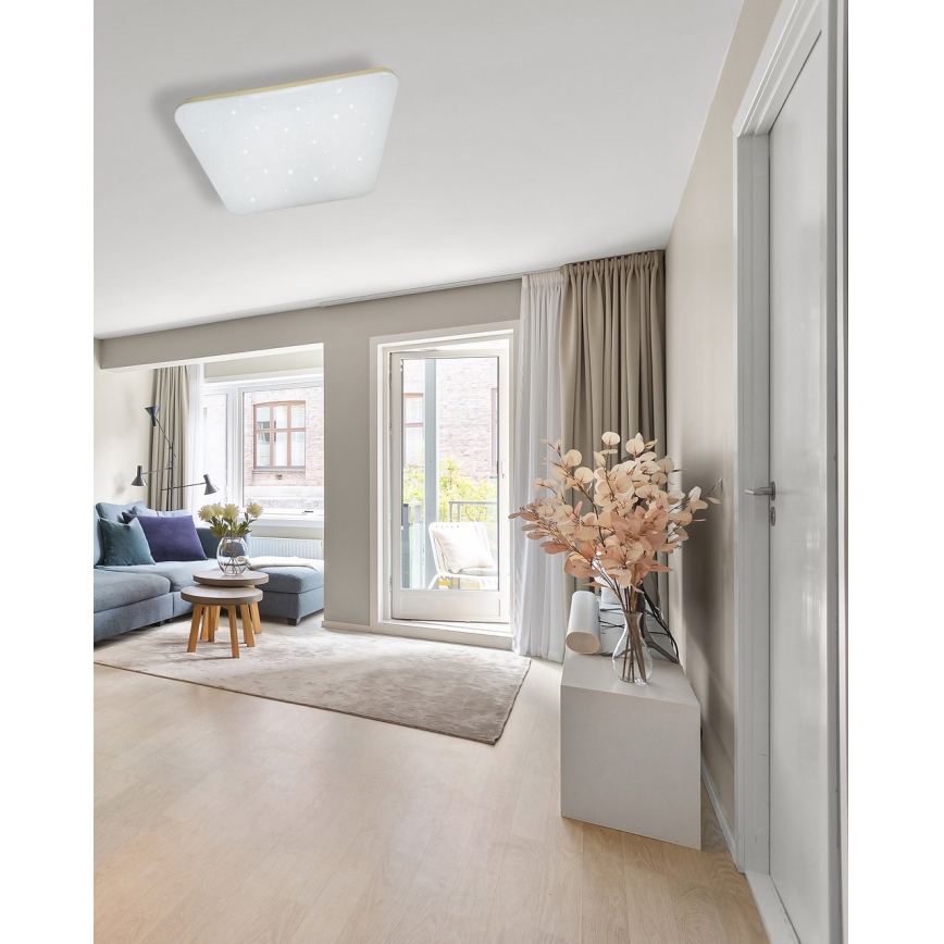 LED Dimmabilno stropno svjetlo MANA LED/60W/230V 2700-6500K 53x53 cm + daljinski upravljač