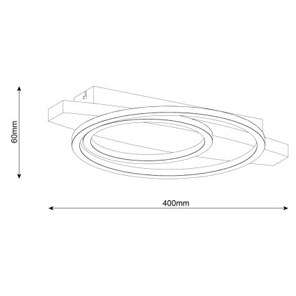 LED stropna svjetiljka MELISA, 28 W, 230 V, 30 x 40 cm, bor