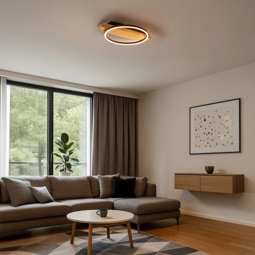 LED stropna svjetiljka MELISA LED/12W/230V 30x40 cm borovina