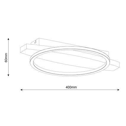 LED stropna svjetiljka MELISA LED/12W/230V 30x40 cm borovina