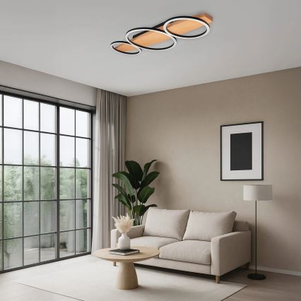 LED stropna svjetiljka MELISA LED/28W/230V 26,5x70 cm borovina