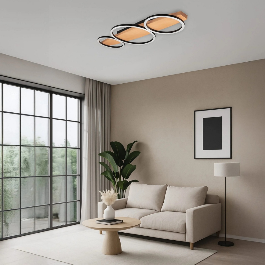 LED stropna svjetiljka MELISA LED/28W/230V 26,5x70 cm borovina