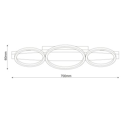 LED stropna svjetiljka MELISA LED/28W/230V 26,5x70 cm borovina