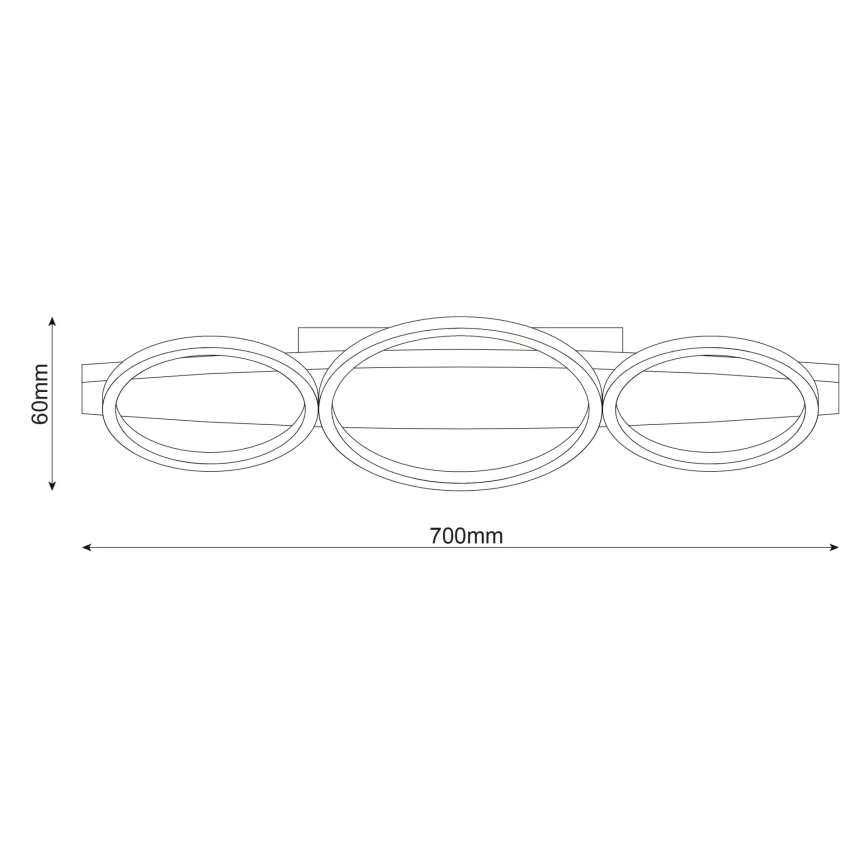 LED stropna svjetiljka MELISA LED/28W/230V 26,5x70 cm borovina