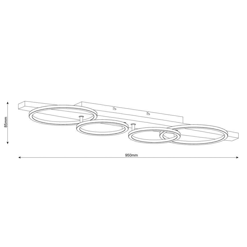 LED stropna svjetiljka MELISA LED/35W/230V 26,5x95 cm borovina