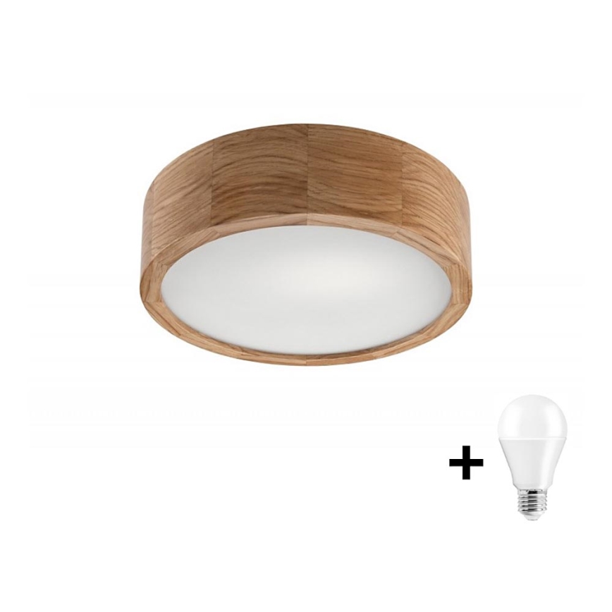 LED Stropna svjetiljka OAK 1xE27/10W/230V hrast pr. 27 cm