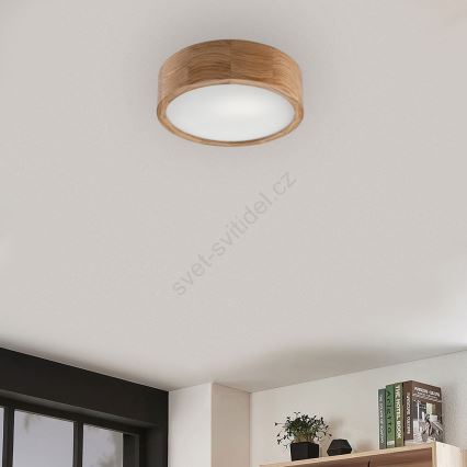 LED Stropna svjetiljka OAK 1xE27/10W/230V hrast pr. 27 cm