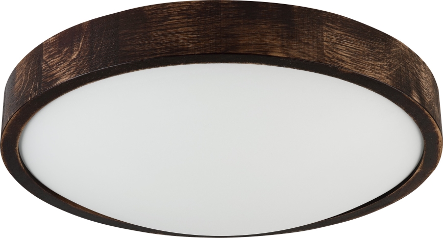 LED stropna svjetiljka OAK SLIM LED/36W/230V 4000K Ø 37 cm hrast/tamno smeđa