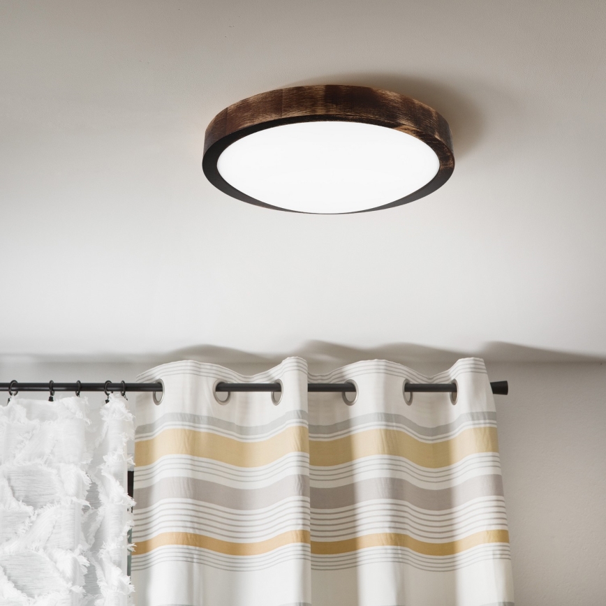 LED stropna svjetiljka OAK SMOKY SLIM LED/20W/230V 4000K Ø 27 cm hrast/tamno smeđa