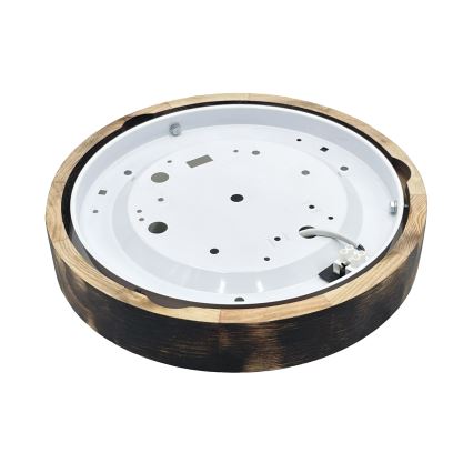 LED stropna svjetiljka OAK SMOKY SLIM LED/20W/230V 4000K Ø 27 cm hrast/tamno smeđa