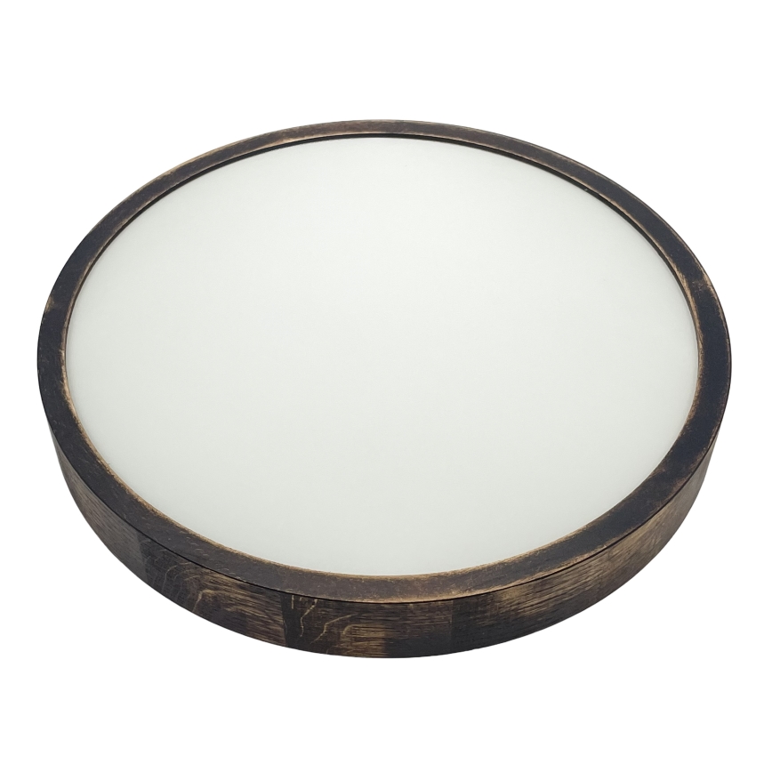 LED stropna svjetiljka OAK SMOKY SLIM LED/36W/230V 4000K promjer 37 cm hrast/tamno-smeđa