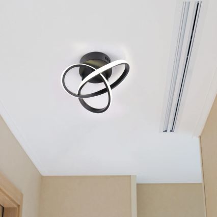 LED stropna svjetiljka OSKAR LED/15W/230V Ø 25 cm crna