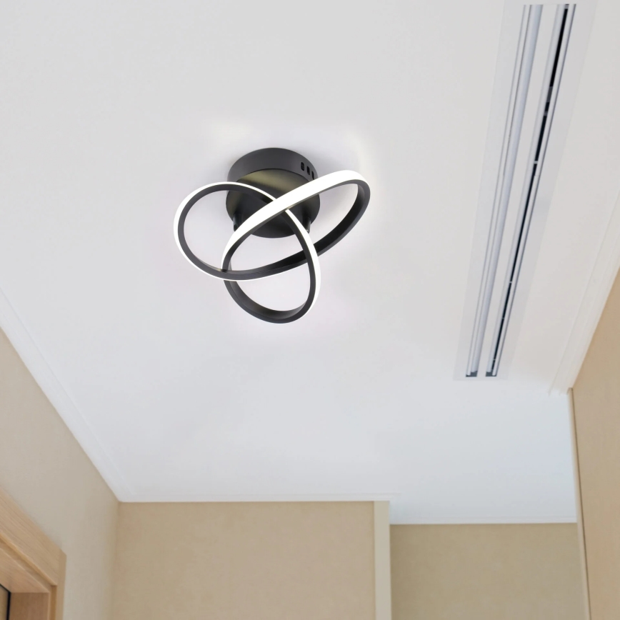 LED stropna svjetiljka OSKAR LED/15W/230V Ø 25 cm crna