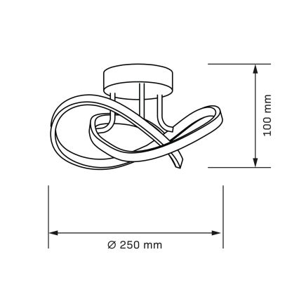 LED stropna svjetiljka OSKAR LED/15W/230V Ø 25 cm crna