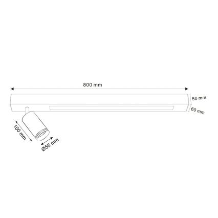 LED Stropna svjetiljka PARIS LED/24W/230V + 1xGU10/10W crna