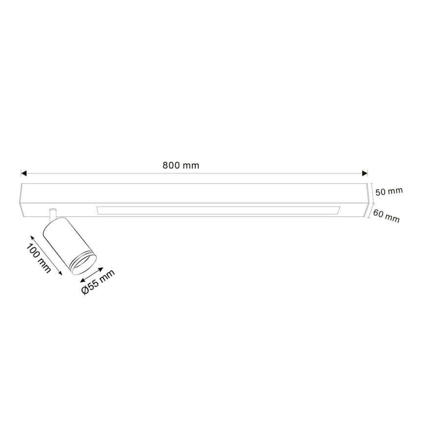 LED Stropna svjetiljka PARIS LED/24W/230V + 1xGU10/10W crna