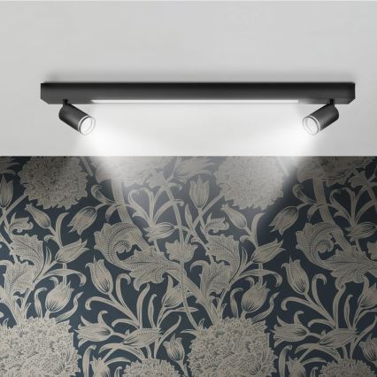 LED Stropna svjetiljka PARIS LED/24W/230V + 2xGU10/10W crna