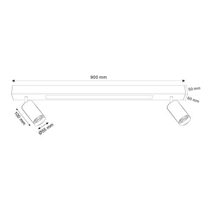 LED Stropna svjetiljka PARIS LED/24W/230V + 2xGU10/10W crna