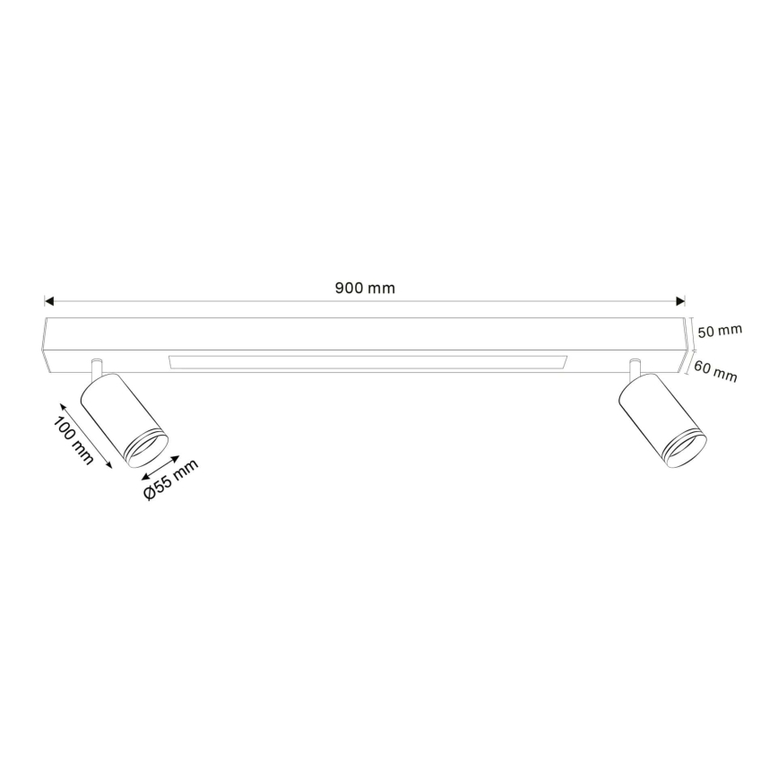 LED Stropna svjetiljka PARIS LED/24W/230V + 2xGU10/10W crna