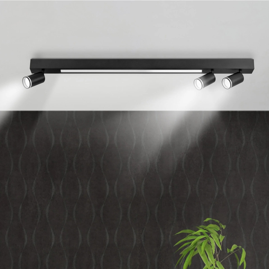 LED Stropna svjetiljka PARIS LED/24W/230V + 3xGU10/10W crna