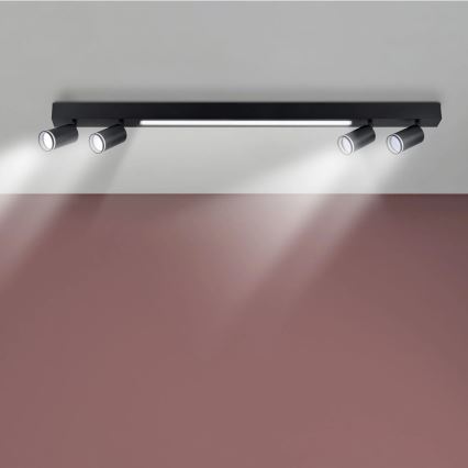 LED Stropna svjetiljka PARIS LED/24W/230V + 4xGU10/10W crna