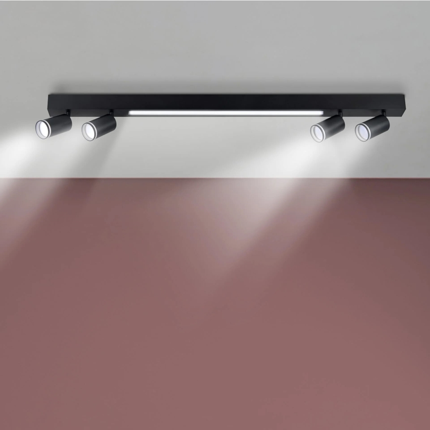 LED Stropna svjetiljka PARIS LED/24W/230V + 4xGU10/10W crna
