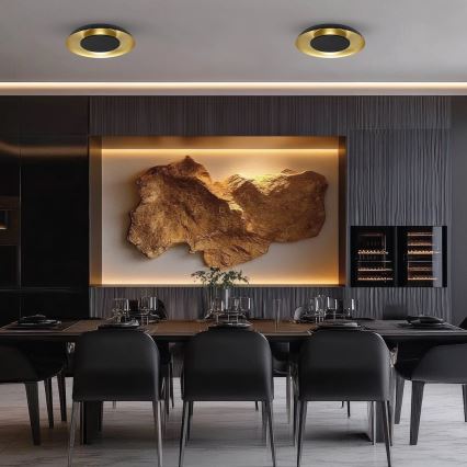 LED stropna svjetiljka PIATTINO LED/30W/230V 3000/4000/6000K Ø 40 cm crna/zlatna