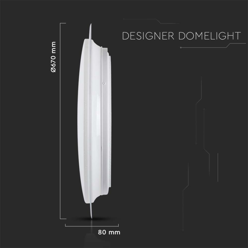 LED Dimmabilno stropno svjetlo LED/72W/230V 3000-6500K promjer 67 cm bijela + daljinski upravljač