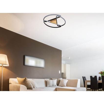 LED Dimmabilno stropno svjetlo LED/75W/230V 3000-6500K smeđa/crna + daljinski upravljač